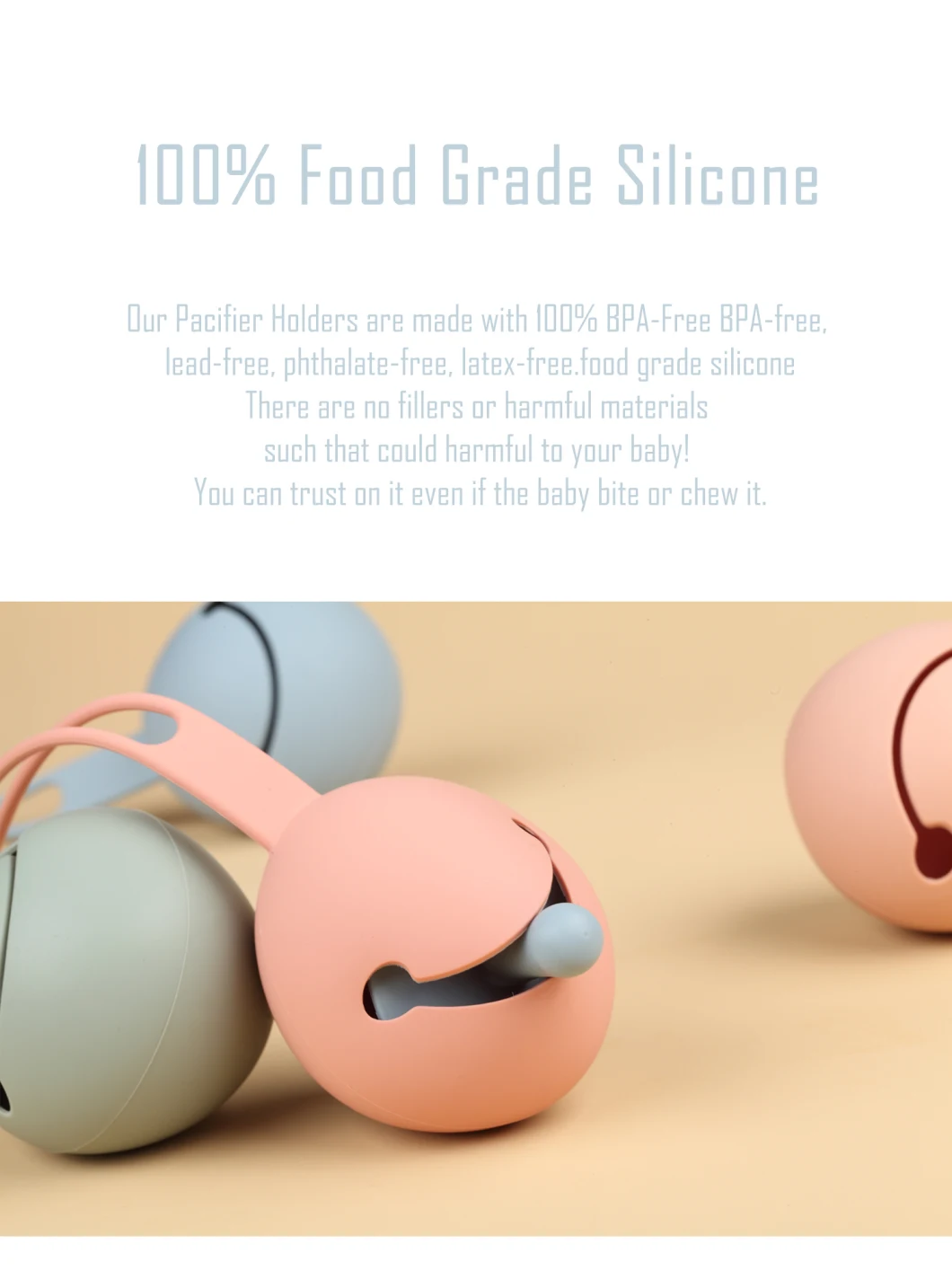 Smiley-Faced革紐が付いている100%の食品等級のシリコーンの模造の箱