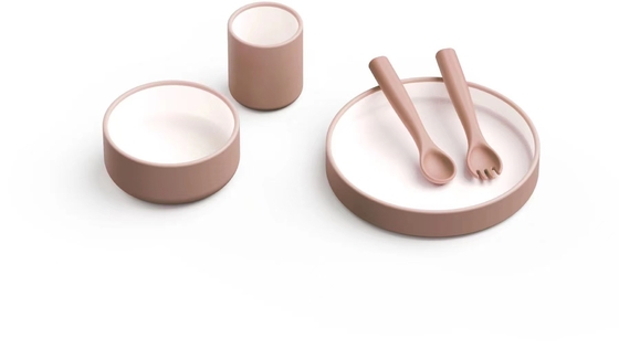 5 PCS FDA Approved Food Grade Silicone Dinnerware Set for Baby Feeding