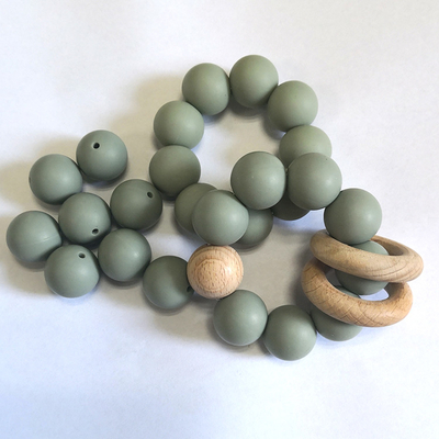 Pink Green BPA Free Baby 20mm Silicone Beads Bulk Food Grade