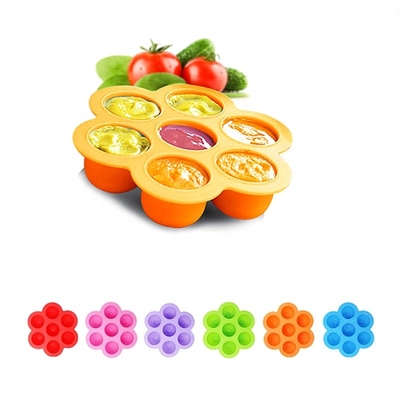Round Silicone Ice Mold 7 Cavities Baby Silicone Food Mould 21*21*5CM