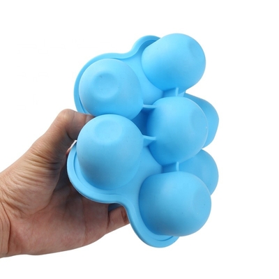 Round Silicone Ice Mold 7 Cavities Baby Silicone Food Mould 21*21*5CM