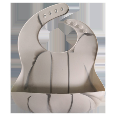Full Printing Latex Free Customized Marble Silicone Baby Bib For Dinner