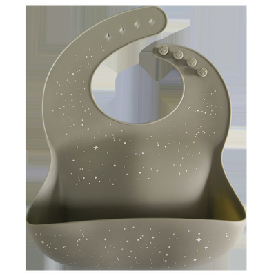 Custom Printing Mess Catching Silicone Baby Bib Lead Free Antibacterial