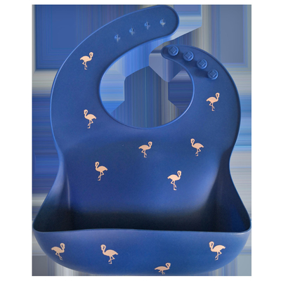 Custom Printing Mess Catching Silicone Baby Bib Lead Free Antibacterial