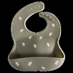 Custom Printing Mess Catching Silicone Baby Bib Lead Free Antibacterial